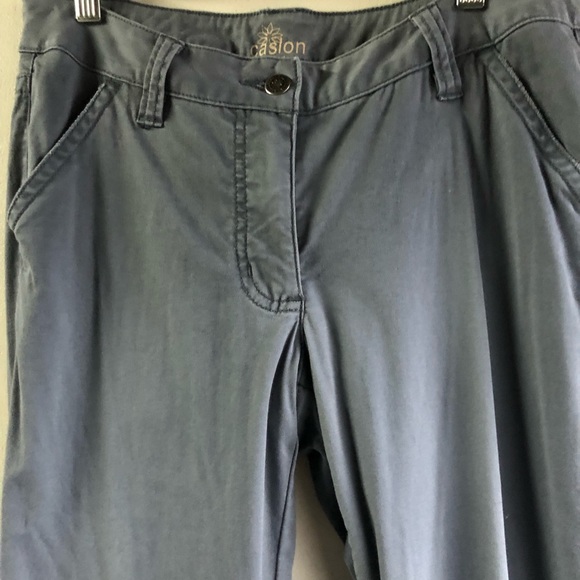 Caslon Retro Khaki Pants Style Wide Leg Mid Rise Casual Pants Gray Size 2 - Picture 8 of 16